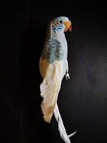 Papegaai op clip Wit 25 cm per stuk, Huis en Inrichting, Woonaccessoires | Kunstplanten en Kunstbloemen, Nieuw, Ophalen of Verzenden
