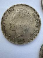 Spanje. Alfonso XIII (1886-1931). 5 Pesetas 1892-1893-1894, Postzegels en Munten, Munten | Europa | Niet-Euromunten