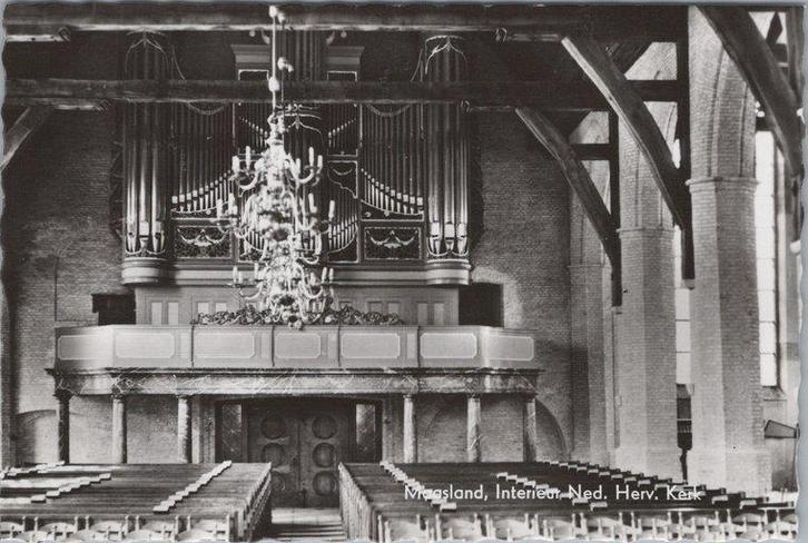 MAASLAND - Interieur Ned. Herv. Kerk, Verzamelen, Ansichtkaarten | Nederland, Verzenden