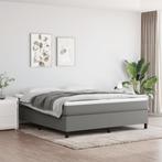 vidaXL Boxspring bed stof donkergrijs 180x200 cm, Eenpersoons, Verzenden, Nieuw, 80 cm