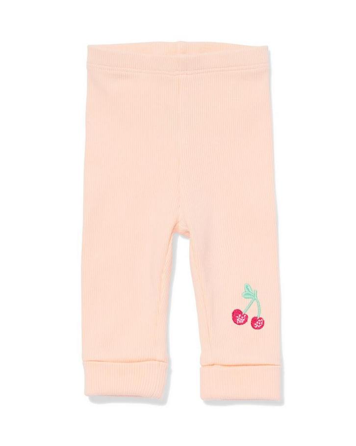 HEMA Newborn meegroeileggings rib fruit - 2 stuks zalmroze, Kinderen en Baby's, Babykleding | Overige, Nieuw, Verzenden