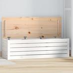 vidaXL Opbergbox wit 109x36,5x33 cm massief grenenhout, Huis en Inrichting, Verzenden, Nieuw
