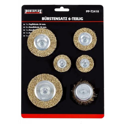 Set van 6 borstels: 1 x 50 mm komborstel +  5 staalborstels:, Doe-het-zelf en Verbouw, Gereedschap | Overige machines, Ophalen of Verzenden