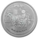 Lunar II - Year of the Goat - 1/2 oz 2015 (188.442 oplage), Postzegels en Munten, Verzenden, Losse munt, Zilver