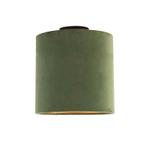 Plafondlamp met velours kap groen met goud 25 cm - Combi, Nieuw, Overige materialen, Landelijk / Rustiek