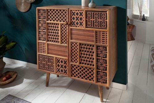 Massief dressoir MARRAKESCH 120 cm mangohout met boho-stijl, Huis en Inrichting, Kasten | Overige, Ophalen of Verzenden