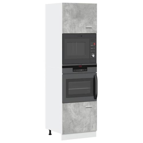 vidaXL Magnetronkast Lyon 60x57x207 cm bewerkt hout, Huis en Inrichting, Keuken | Keukenelementen, Grijs, Nieuw, Verzenden