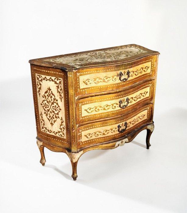 Ladekast - Polychroom hout, Brons - Venetiaans goud XIXe, Antiek en Kunst, Antiek | Overige Antiek