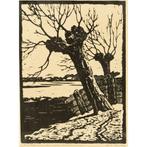 Houtsnede van Ed Jeska Knotwilgen, Antiek en Kunst, Kunst | Etsen en Gravures, Ophalen