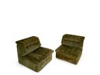 Fauteuil - Hout, stof - Twee loungestoelen