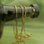 Gouden Venetiaanse schakel ketting | 60,5 cm (veersluiting), Sieraden, Tassen en Uiterlijk, Kettingen, Ophalen of Verzenden, Gebruikt
