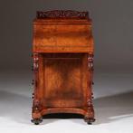 Davenport in wortelnoten met geheim pop-up-vak ca 1870 No342, Antiek en Kunst, Ophalen of Verzenden