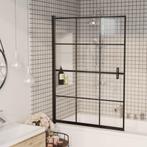 vidaXL Douchewand 100x140 cm ESG zwart, Doe-het-zelf en Verbouw, Sanitair, Verzenden, Nieuw