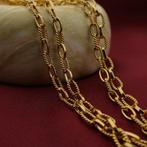 18 Krt. Gouden anker schakel ketting/sautoir | 97 cm, Sieraden, Tassen en Uiterlijk, Kettingen, Ophalen of Verzenden, Gebruikt