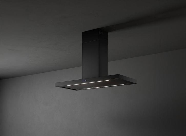 Falmec PLANEPLUS90E3BL eiland afzuigkap - 90 cm - zwart, Witgoed en Apparatuur, Afzuigkappen, Vrijstaand, Eilandschouwkap, Nieuw
