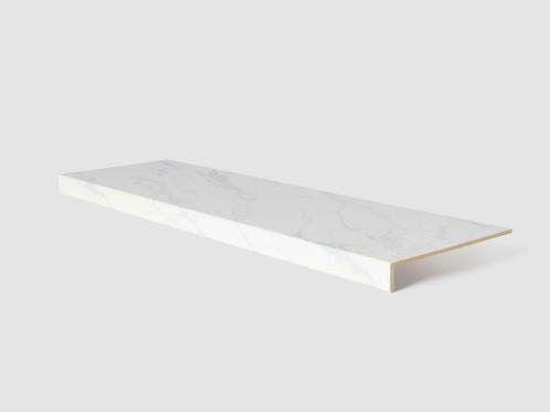 Traprenovatie - Overzettrede - White Marble (130 x 38 cm), Doe-het-zelf en Verbouw, Ladders en Trappen, Nieuw, Ophalen of Verzenden