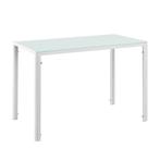 Eetkamerset eethoek Porvoo 5-delig glas tafel en stoelen wit, Verzenden, Nieuw