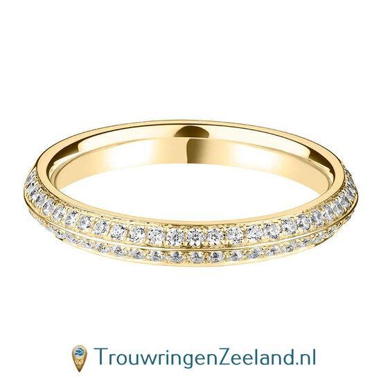 Aanschuifring in 9/18 karaat geelgoud Vlakke-vorm met 60 ..., Sieraden, Tassen en Uiterlijk, Ringen, Verzenden