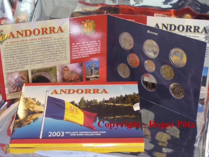 Andorra munten set 2003 mit euromunten, Postzegels en Munten, Munten | Europa | Niet-Euromunten, Verzenden