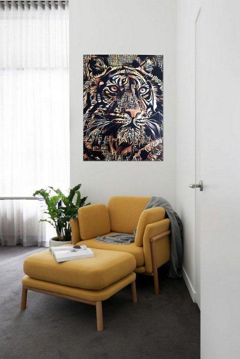 Lea Roche - Master 22, tiger - unique, original, Antiek en Kunst, Kunst | Schilderijen | Modern