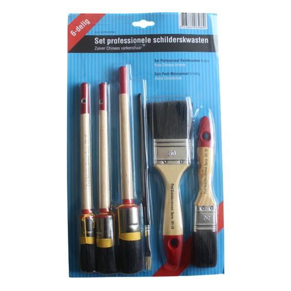 Set professionele schilderskwasten 6 Delig, Doe-het-zelf en Verbouw, Verf, Beits en Lak