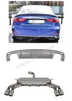 S3 Look Diffuser + Uitlaat systeem voor Audi A3 8V S line, Ophalen of Verzenden