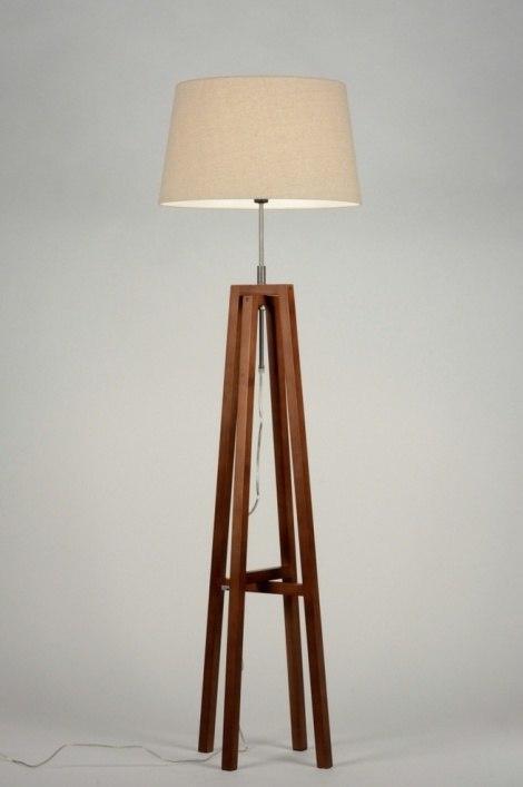 Rietveld Vloerlampen - Beige - Stof, Hout, Huis en Inrichting, Lampen | Vloerlampen, Verzenden
