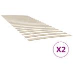 vidaXL Lattenbodems 2 st met 34 latten 100x200 cm, Huis en Inrichting, Slaapkamer | Bedden, 100 cm, Eenpersoons, Bruin, Verzenden