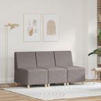 vidaXL Bankstoel Lichtgrijs 55 cm Stof 3 pcs Taupe 55 x 74 x, Huis en Inrichting, Banken | Bankstellen, Verzenden, Nieuw, Stof