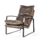 Fauteuil Lex - donkerbruin vintage leer, Ophalen of Verzenden, Nieuw