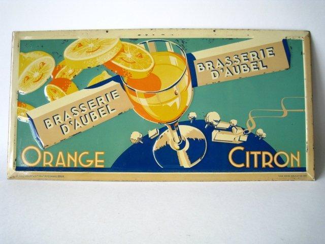 Citron - Brasserie DAubel Citron - Ste Coop. Calay et Cie (, Antiek en Kunst, Antiek | Wandborden en Tegels
