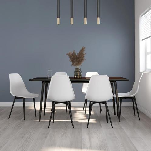 vidaXL Eetkamerstoelen 6 st PP wit, Huis en Inrichting, Stoelen, Wit, Nieuw, Verzenden