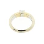 Bicolor gouden solitair ring met diamant; 0,25 ct., Gebruikt, Overige kleuren, Ophalen of Verzenden, Kleiner dan 17
