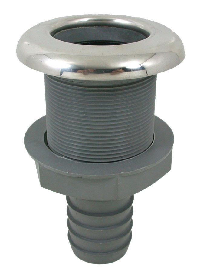 Kunststof rechte huiddoorvoer met RVS flens, Watersport en Boten, Bootonderdelen, Ophalen of Verzenden