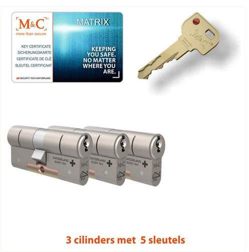 M&C 3 x Matrix Cilinder SKG*** met CERTIFICAAT, Doe-het-zelf en Verbouw, Alarmsystemen, Verzenden