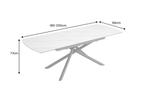 Uitschuifbare eettafel MIKADO 180-230cm wit keramiek zwart, Huis en Inrichting, Ophalen of Verzenden, Nieuw