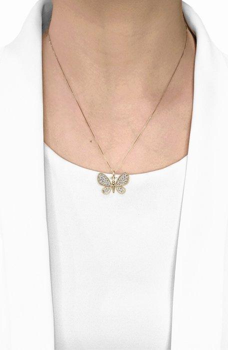 Hanger - 14 karaat Geel goud - 0.30ct. tw. Diamant, Sieraden, Tassen en Uiterlijk, Antieke sieraden