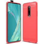 ProGuard OnePlus 7 Pro Hoesje Brushed Carbon Rood, Verzenden, Nieuw, Hoesje of Tasje