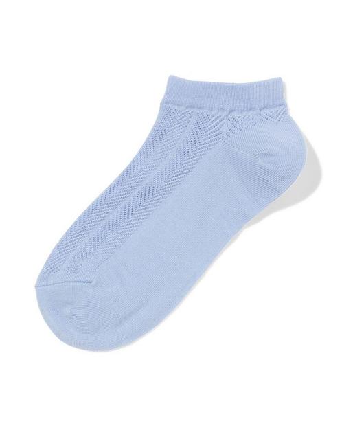 HEMA Dames enkelsokken structuur lichtblauw 2+1 gratis, Kleding | Dames, Sokken en Kousen, Nieuw, Verzenden