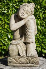 Statua Buddha Inginocchiato in Pietra Naturale – Scultura, Antiek en Kunst