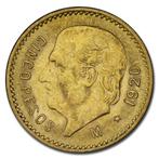 Mexico. 1920 Mexican 5 Pesos Hidalgo Gold Coin