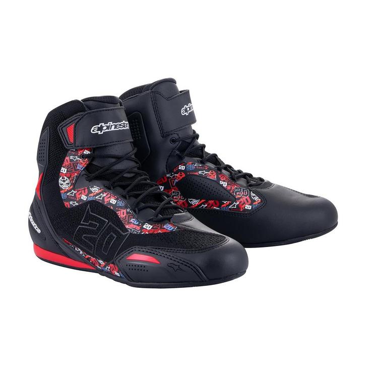 Alpinestars FQ20 Faster-3 Rideknit Schoenen Zwart Helderrood, Motoren, Kleding | Motorkleding, Nieuw met kaartje, Laarzen, Verzenden