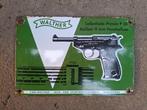 Walther pistolet Tweede Wereldoorlog - Emaille bord - Staal, Antiek en Kunst