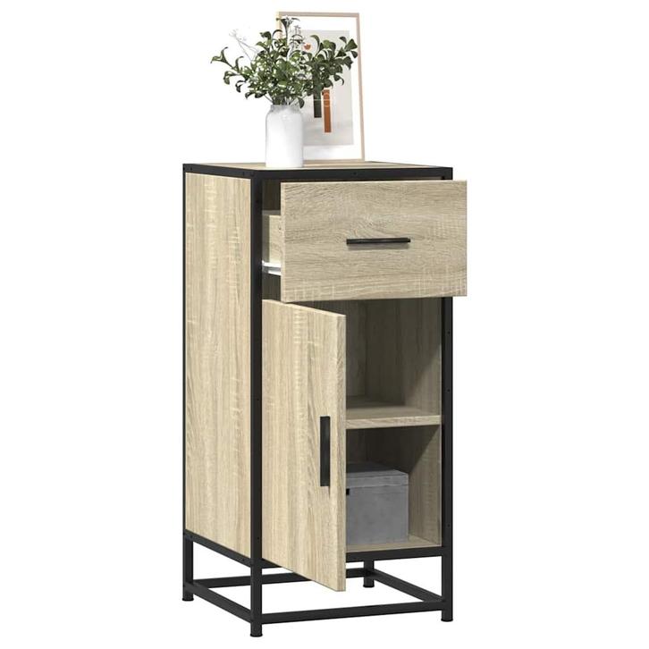 vidaXL Dressoir 35,5x35x76 cm bewerkt hout en metaal sonoma, Huis en Inrichting, Kasten | Dressoirs, Nieuw, Overige houtsoorten