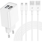 iPhone Oplader met 2x Lightning Kabel - 2 Meter - 2.1A, Ophalen of Verzenden, Nieuw