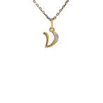 Gouden letter V hanger met diamant 14 krt, Ophalen of Verzenden, Nieuw