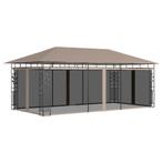 vidaXL Prieel met klamboe 180 g/m² 6x3x2,73 m taupe, Tuin en Terras, Partytenten, Verzenden, Nieuw