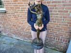 Beeld, XL Bronze Lady with Grapes - 84 cm - Brons, Marmer
