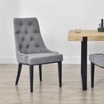 Design eetkamerstoel Chesterfield 100x53x60 cm lichtgrijs, Huis en Inrichting, Stoelen, Verzenden, Nieuw