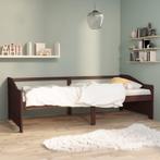 vidaXL Bedbank 3-zits massief grenenhout donkerbruin 90x200, 90 cm, Eenpersoons, Bruin, Verzenden